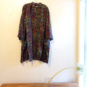 Vintage Silk Robe/Dressing Gown/Duster Jacket Wearable Art